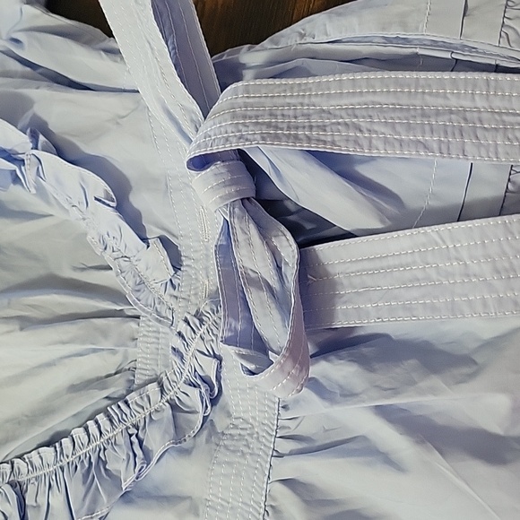 NWT Vestique Light Blue Ruffle Wrap Size Small Dress - Picture 4 of 7